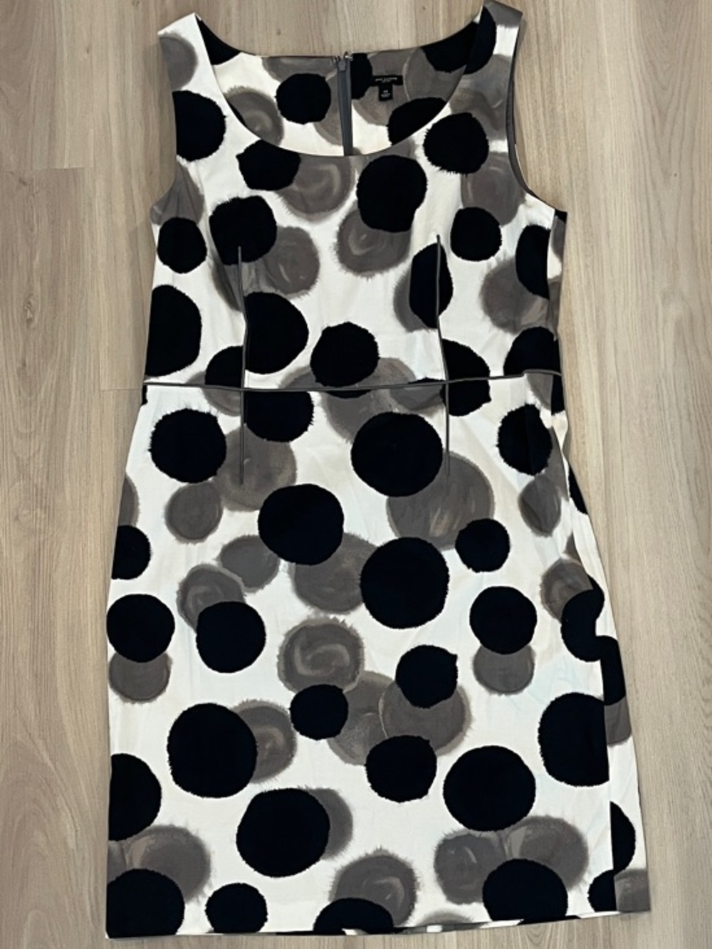 Ann Taylor Black and Gray Polka Dot Sheath Dress